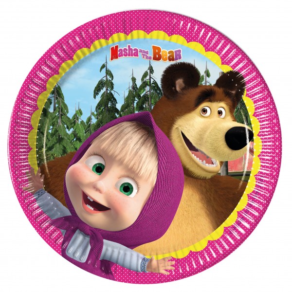 8 Mascha & Der Bär Ewige Freundschaft Pappteller 20cm