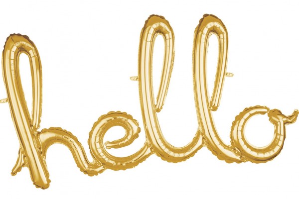 Goldener Hello Schriftzug 99 x 55cm