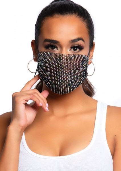 Mund-Nase-Maske Glamour-Überzug schwarz 2