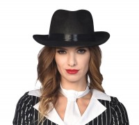 Schwarzer Gangster Hut Mafioso