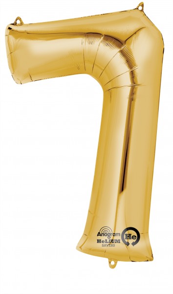 Zahlenballon 7 gold 88cm