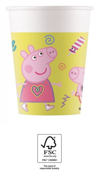 8 Peppa Wutz Spieletag Pappbecher 200ml