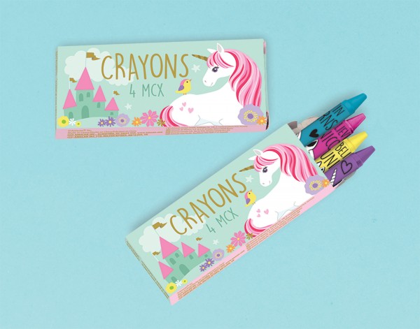 12 Wachskreiden Boxen Verträumtes Einhorn
