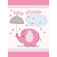 Elefanten Baby Party Einladungskarte Rosa 8 Stück