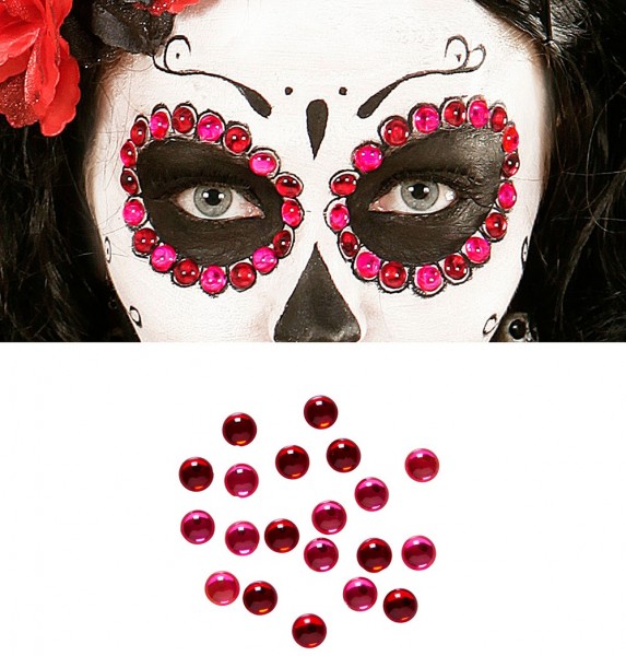 40 rote und pinke Accessoire Steinchen