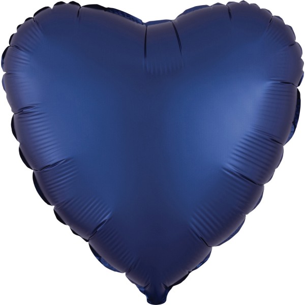 Edler Satin Herzballon royalblau 43cm