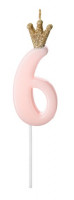 Birthday Queen Zahl 6 Tortenkerze 9,5cm