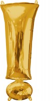 Folenballon Ausrufezeichen ! in Gold 38 x 91cm