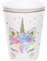 8 Princess Unicorn Pappbecher 256ml