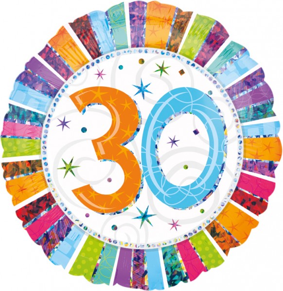 Colourful 30th Birthday Ballon 45cm