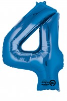 Zahlenballon 4 Blau 88cm