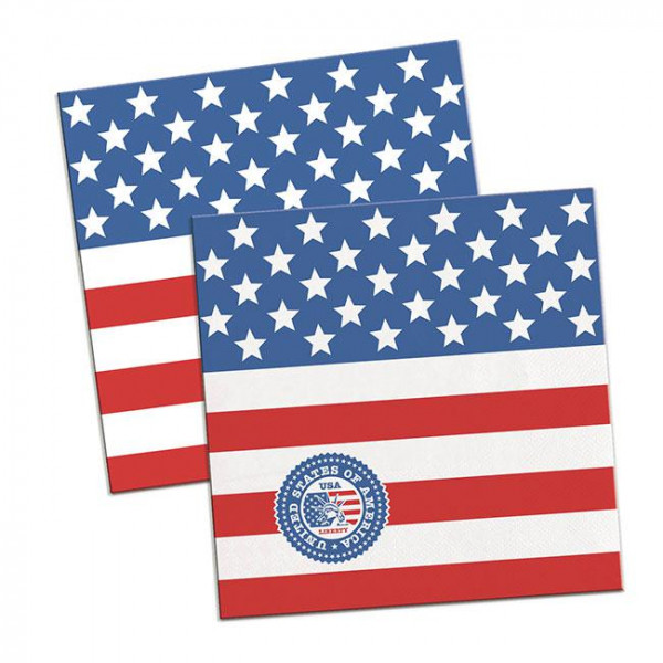 20 Papierservietten USA Party 2-lagig