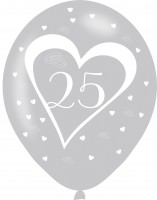 6 Lovely 25th Anniversary Latexballons