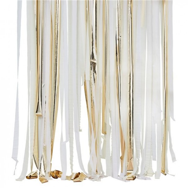 Gold-weißer DIY Fransen Vorhang 2