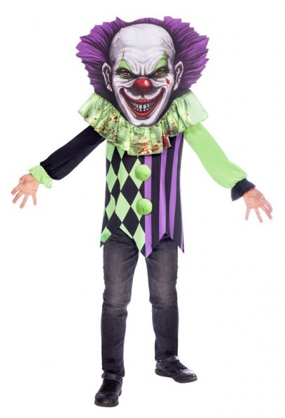 Horrorclown mit XXL Kopf Kinderkostüm