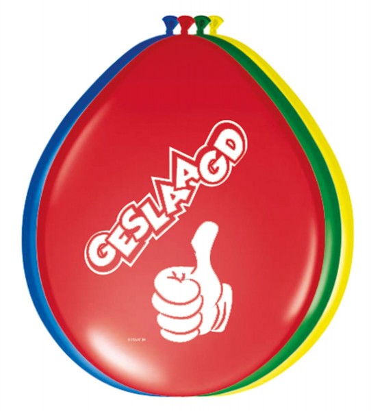 8 Mehrfarbige Geslaagd Luftballons 30cm