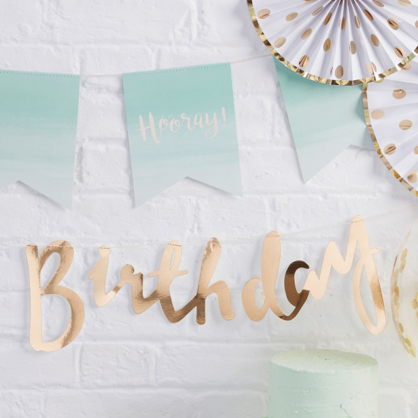 Türkise Birthday Blush Wimpelkette 3m