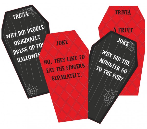25 Halloween Quiz und Witze Karten für Erwachsene