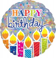 Folienballon Kerzenschein Geburtstag