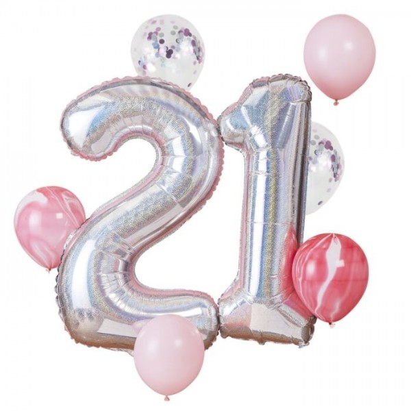 Glittrande 21-årsballongbukett