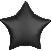 Edler Satin Sternballon schwarz 43cm