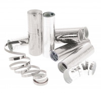 1 Rolle Silberne Metallic Party Luftschlange