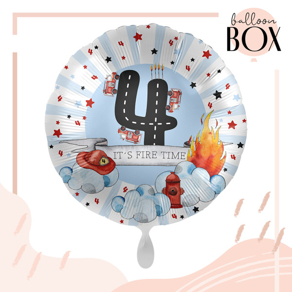 Balloha Geschenkbox DIY Happy Fire Engine - Vier XL