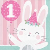 16 Partyhäschen Geburtstags-Servietten 33cm