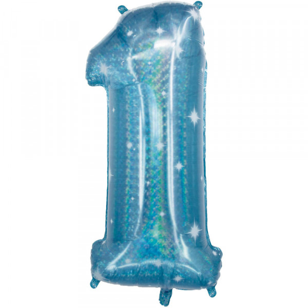 Holografische Zahl 1 aqua 1,01m