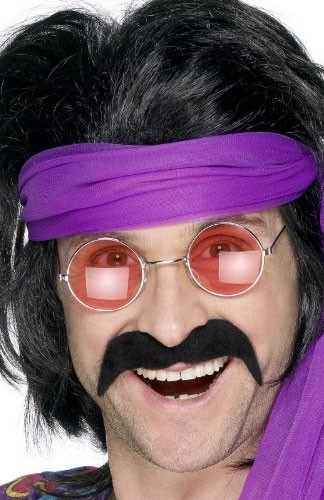 Hippie Schnurrbart Johnny Schwarz