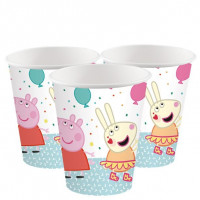 8 Peppa Wutz Pappbecher 250ml