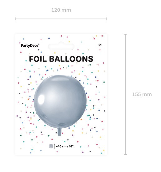 Metallic Kugelballon silber 40cm 4