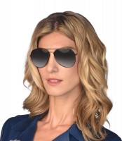 Verspiegelte Pilotenbrille schwarz