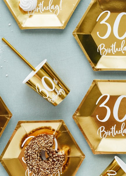 6 Glossy 30th Birthday Becher 220ml 4
