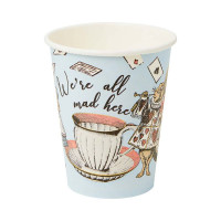 8 Alice im Wunderland Pappbecher 250ml