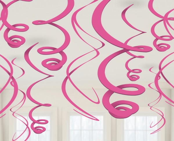 12 Pinke Dekospiralen Fiesta 55cm