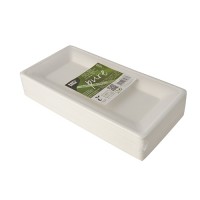 50 Zuckerrohr Teller Aida eckig 13 x 26cm