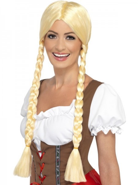 Blonde Everl Perücke mit Flechtzöpfen