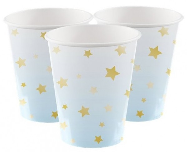 8 Royal First Birthday Pappbecher blau 250ml