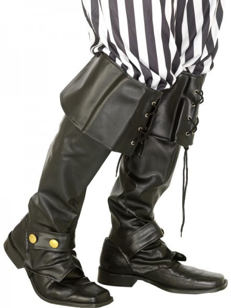 Schwarze Piraten Stiefel Deluxe