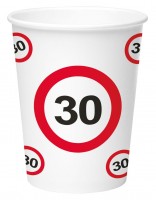 8 Verkehrsschild 30 Pappbecher 350ml