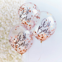 5 Newborn Star Oh Baby Konfettiballons 30cm