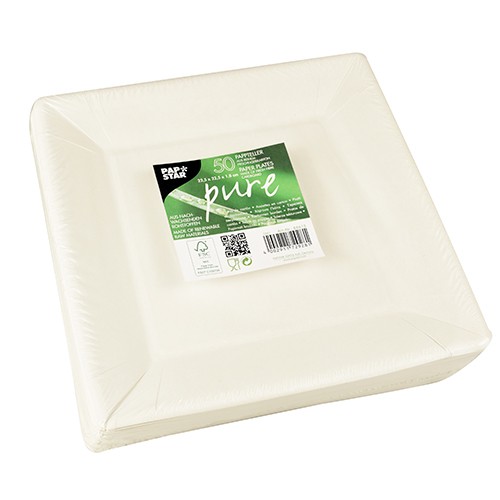 50 FSC Teller Donizetti eckig 22,5 x 22,5 cm