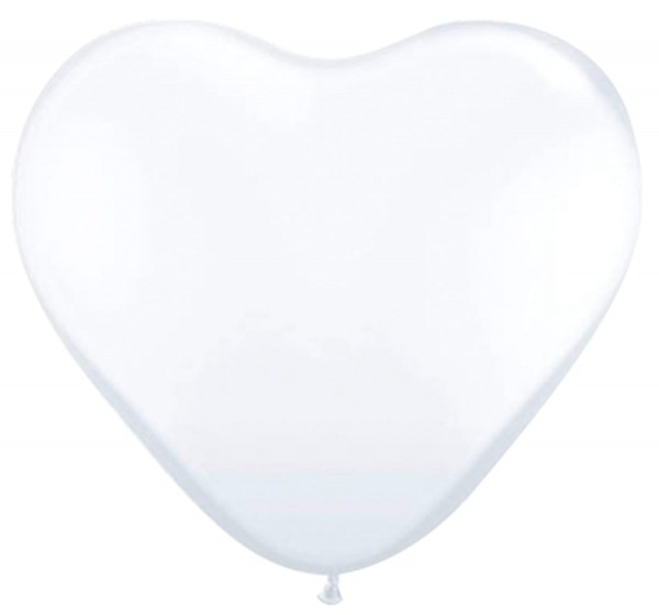 8 Herz Ballons weiß 30cm