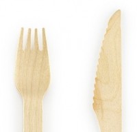 6 st träbestick gyllene stjärnor 16 cm
