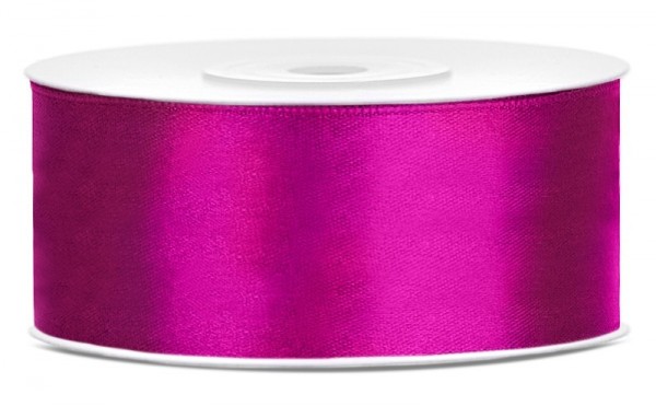 25m Satin Geschenkband fuchsia 25mm breit