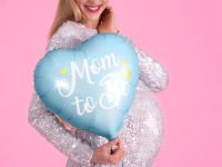 Vorschau: Blauer Mom to be Herzballon 45cm