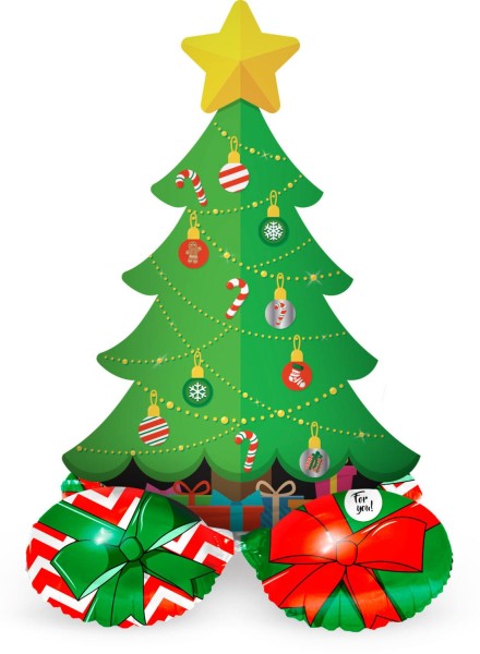 Weihnachtsbaum Christmas Eve Folienballon 81cm