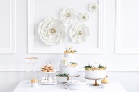 5 Weiße Wanddeko Blumen