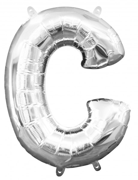 Mini Folienballon Buchstabe C silber 35cm